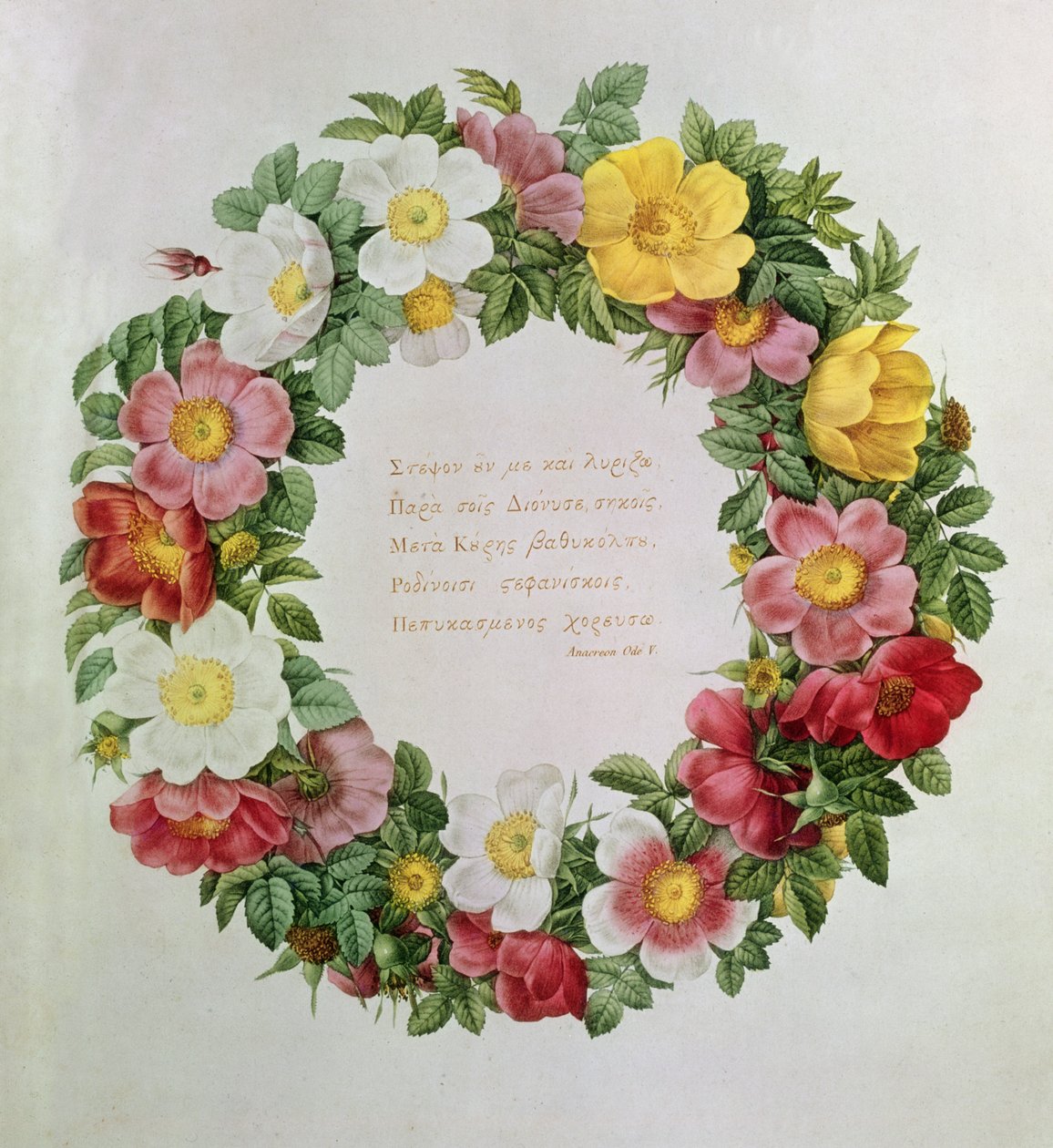 Claude-Antoine Thory Les güller, Frontispiece: Yunan Şair Anacreon tarafından Ode V bir Epigraflı Garland, 1817 (litografi) by Eustache Hyacinthe Langlois