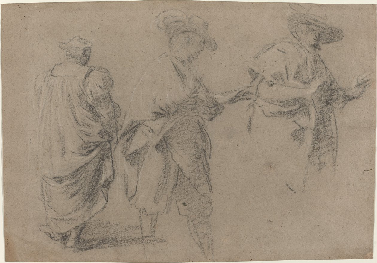 Bir Hakim ve İki Beyefendi Avukat by Eustache Le Sueur