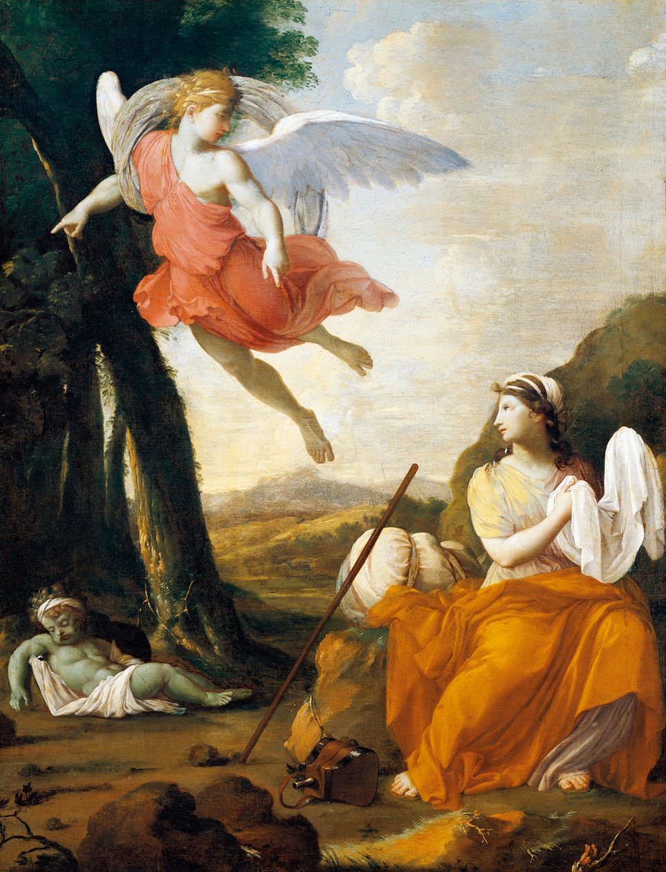 Hagar ve İsmail bir melek tarafından kurtarıldı, Eustache Le Sueur (1616-1655) by Eustache Le Sueur