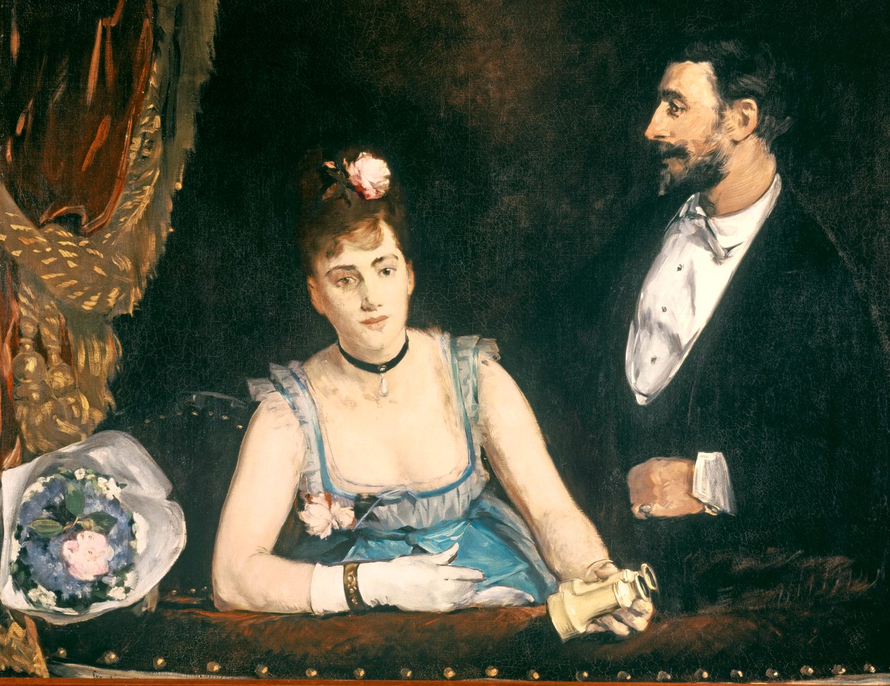 İtalyan Tiyatrosunda Bir Kutu, 1874 by Eva Gonzalès