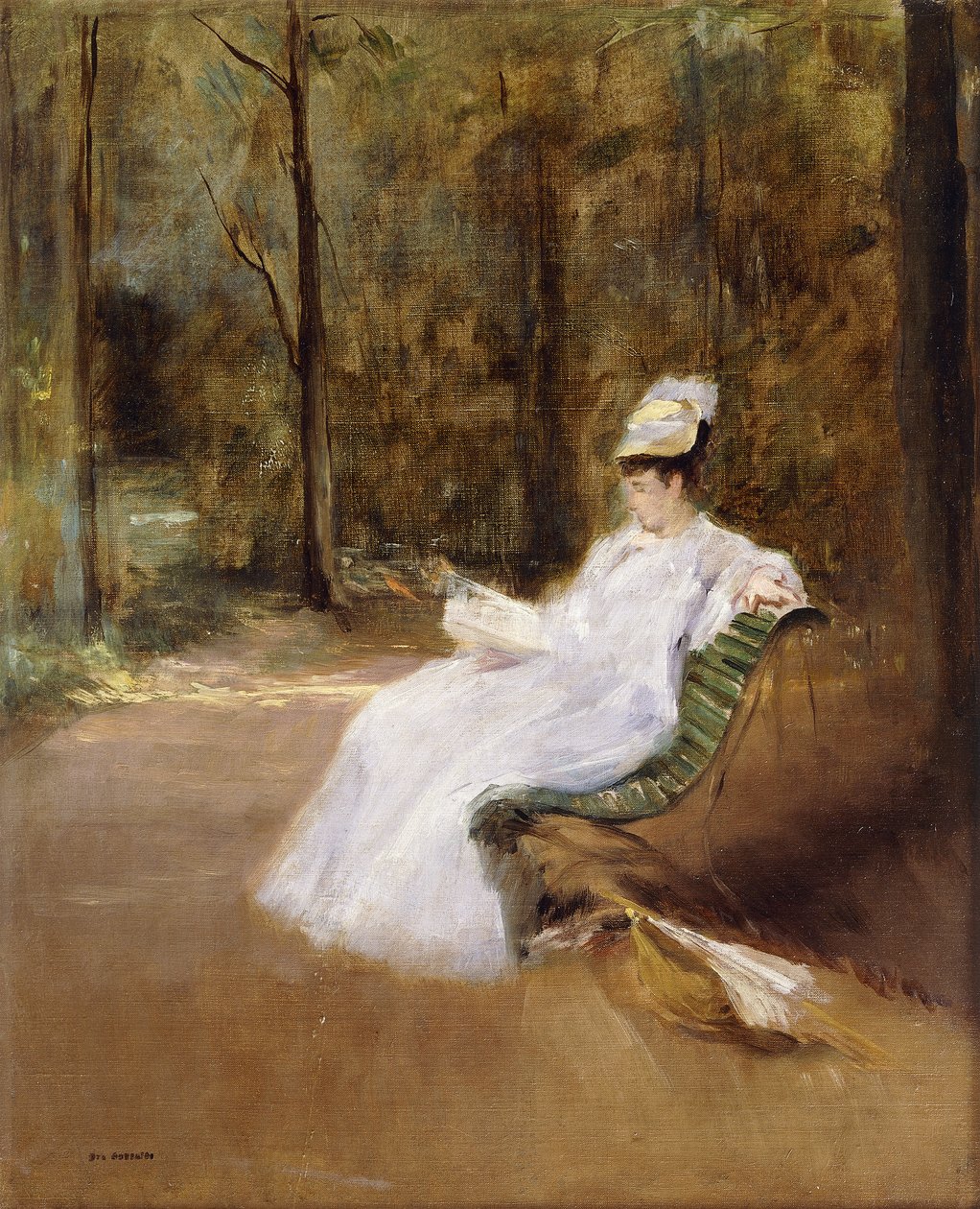 Bir Bankta Oturmak; Bankta, c.1848 by Eva Gonzalès