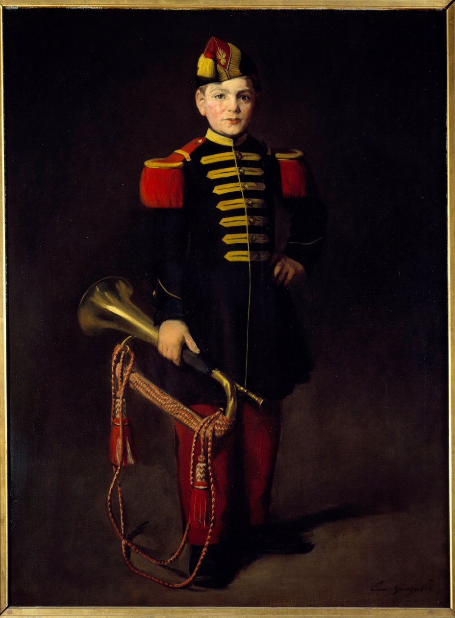 Asker çocuğu (trompetli). Eva Gonzales