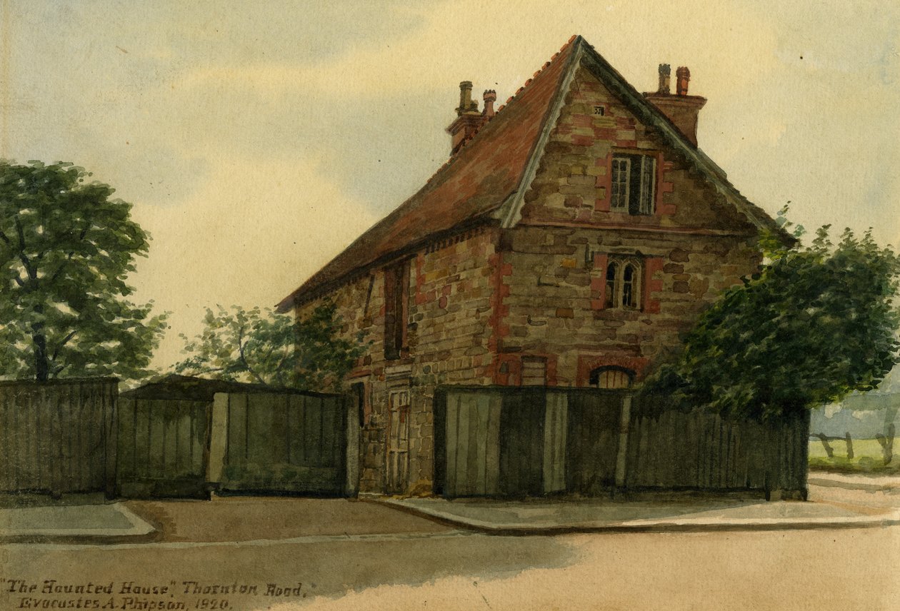 Perili Ev, Thornton Yolu, kağıt üzerinde 1920 wc by Evacustes Arthur Phipson