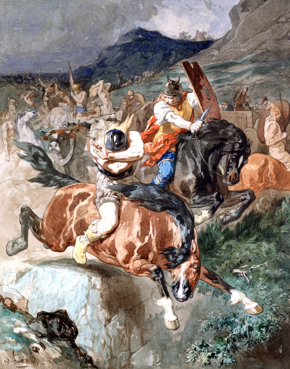 Binicilerin Dövüşü, c1842-1896 by Evariste Vital Luminais
