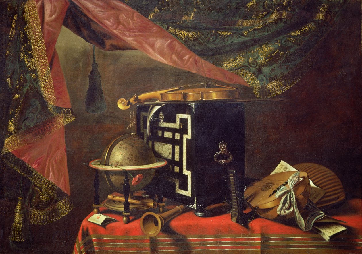 Müzik Aletleri ile Natürmort by Evaristo Baschenis
