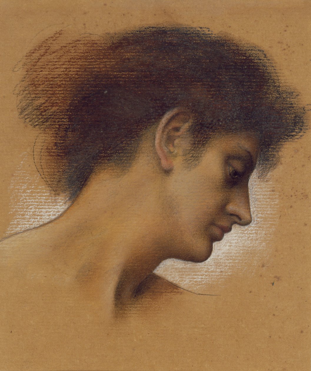 Bir kafa çalışması (kağıt üzerinde pastel) by Evelyn De Morgan