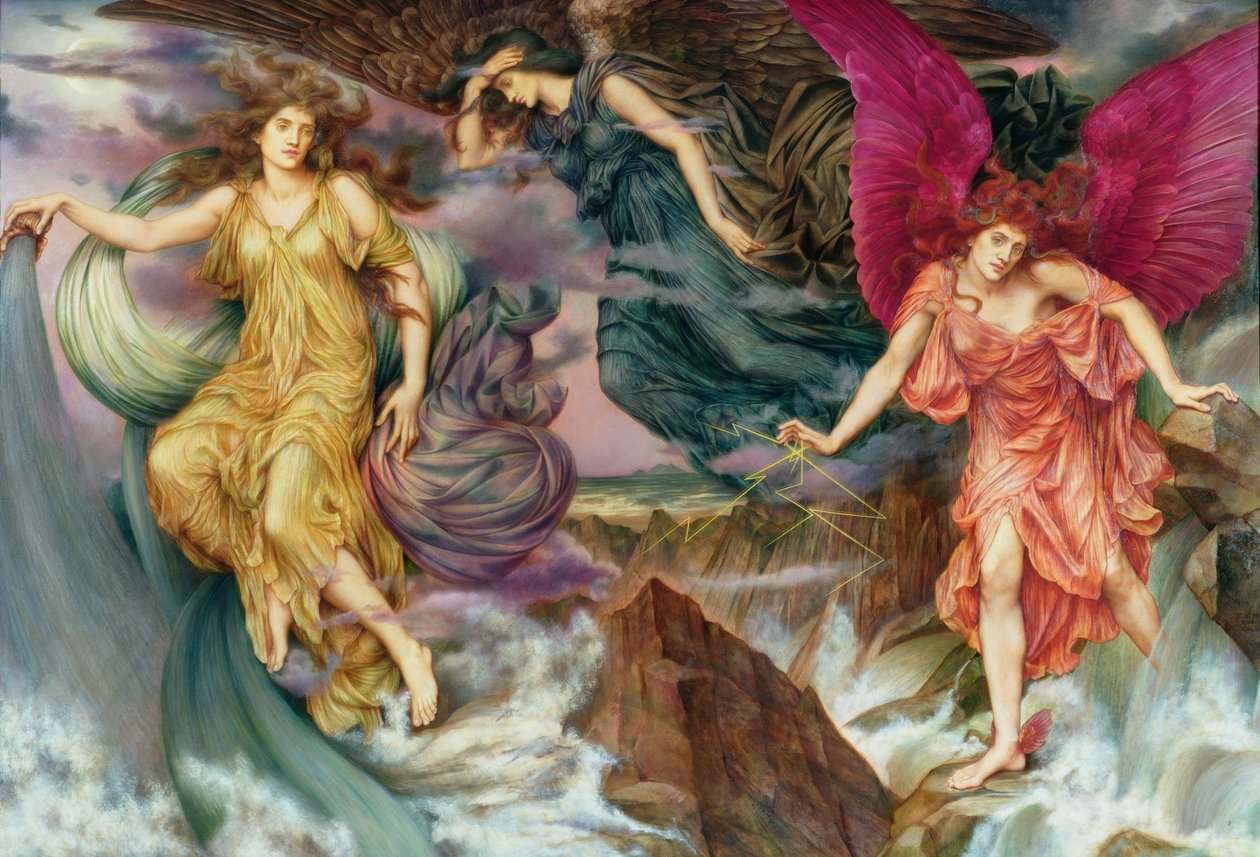 Esprits de la tempete - Fırtına Ruhları, De Morgan tarafından, Evelyn (1855-1919). Tuval üzerine yağlı boya, c. 1900. Watt Galerisi by Evelyn De Morgan