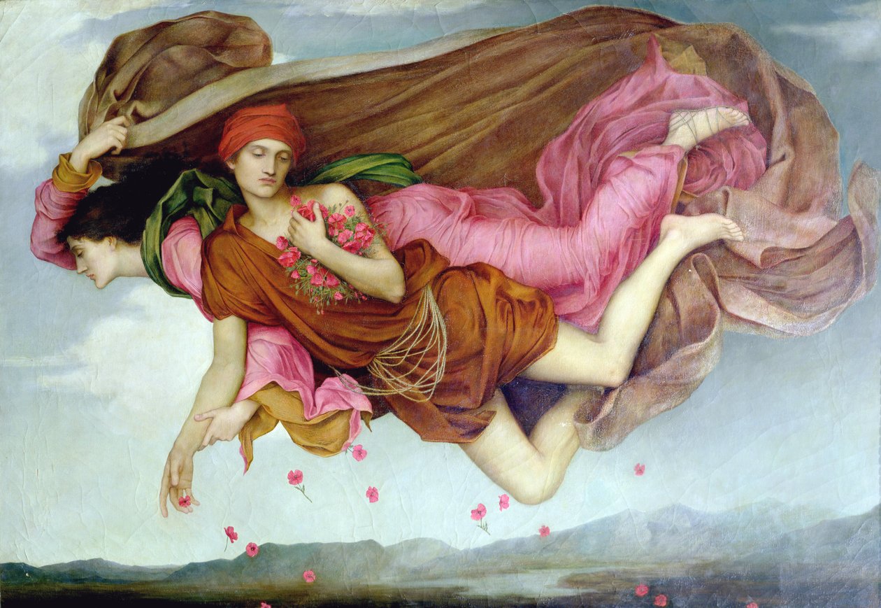Nuit et sommeil - Gece ve Uyku, De Morgan, Evelyn (1855-1919). Tuval üzerine yağlıboya by Evelyn De Morgan