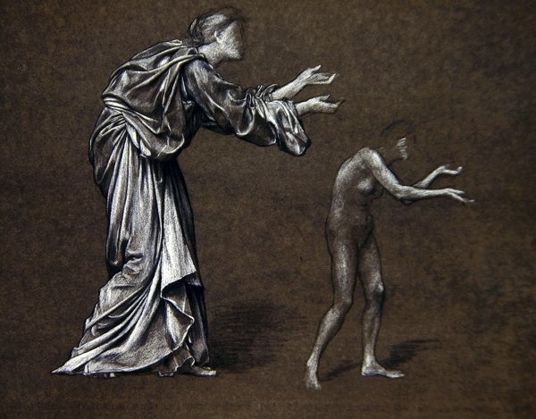 Aziz Christina babasının mücevherlerini veriyor by Evelyn De Morgan