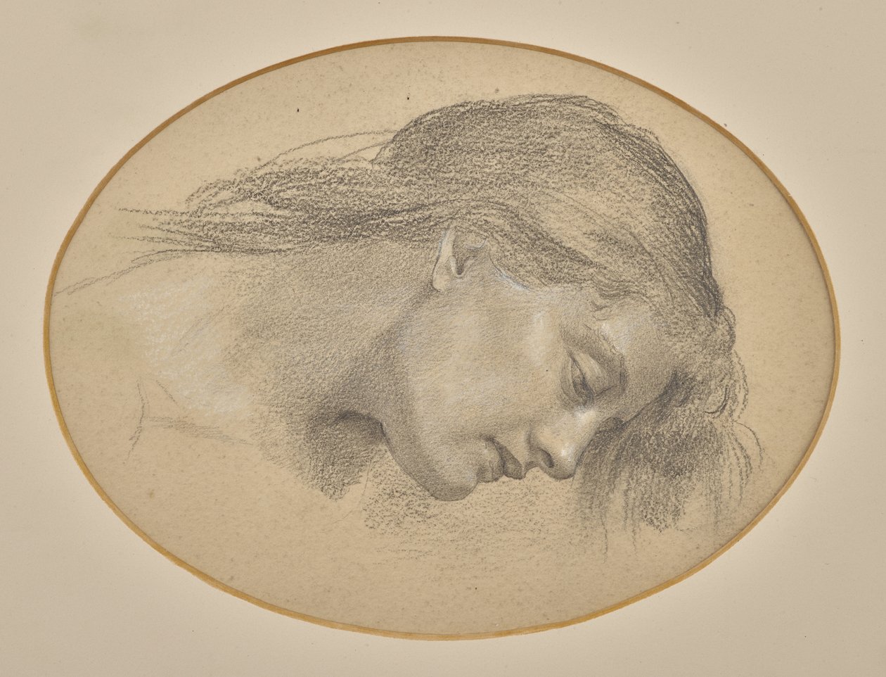 Denize Daldırılan Ay Işınları için Çalışma (kurşun kalem) by Evelyn De Morgan