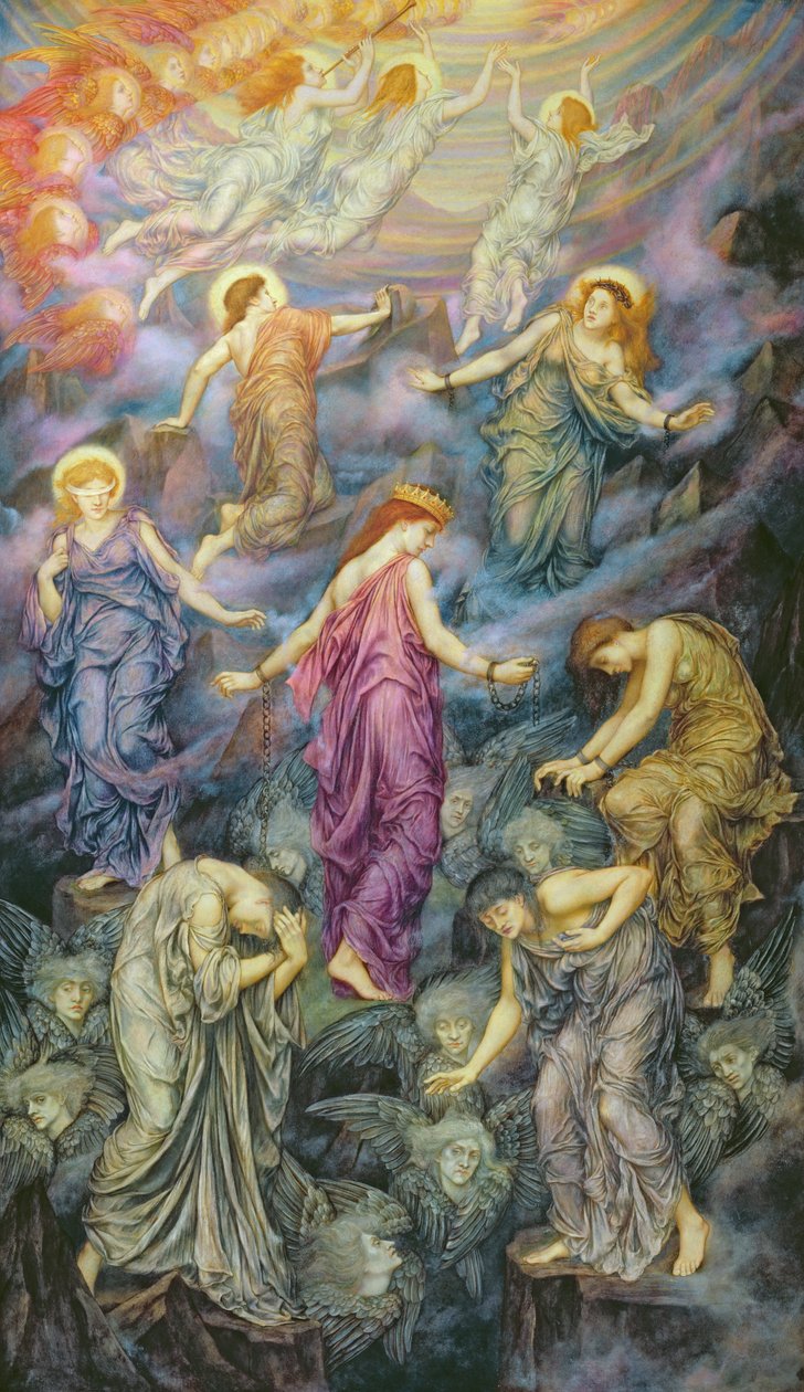 Cennetin Krallığı Şiddete Uğrar (tuval üzerine yağlı boya) by Evelyn De Morgan