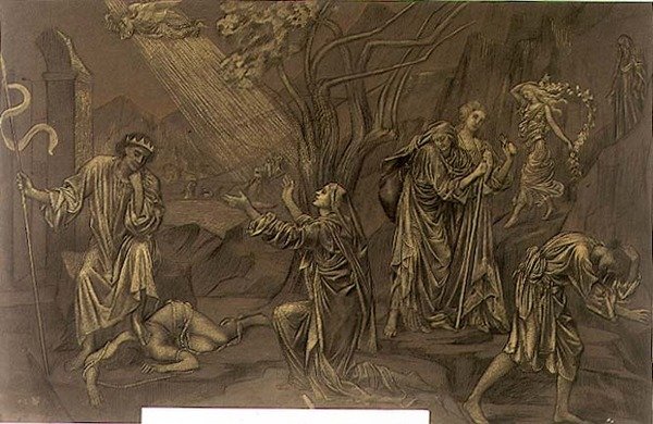 Gölgeler Vadisi, 1899 dolayları (pastel, kağıt üzerinde tebeşir) by Evelyn De Morgan