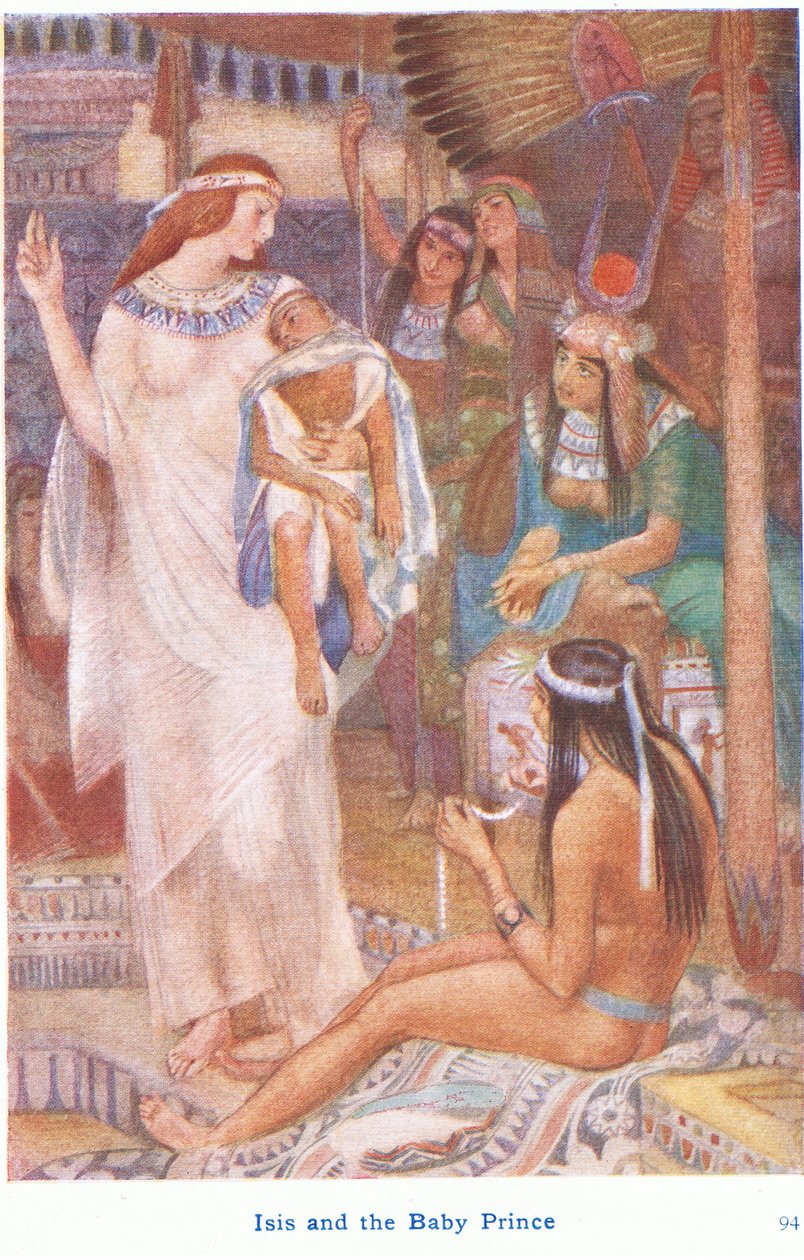 İsis ve bebek prens (renkli taş) by Evelyn Paul