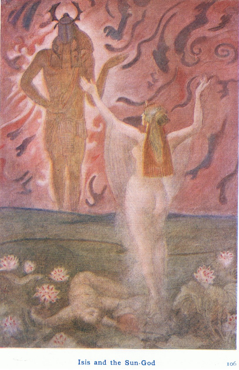 İsis ve güneş tanrısı Ra (renkli taş) by Evelyn Paul