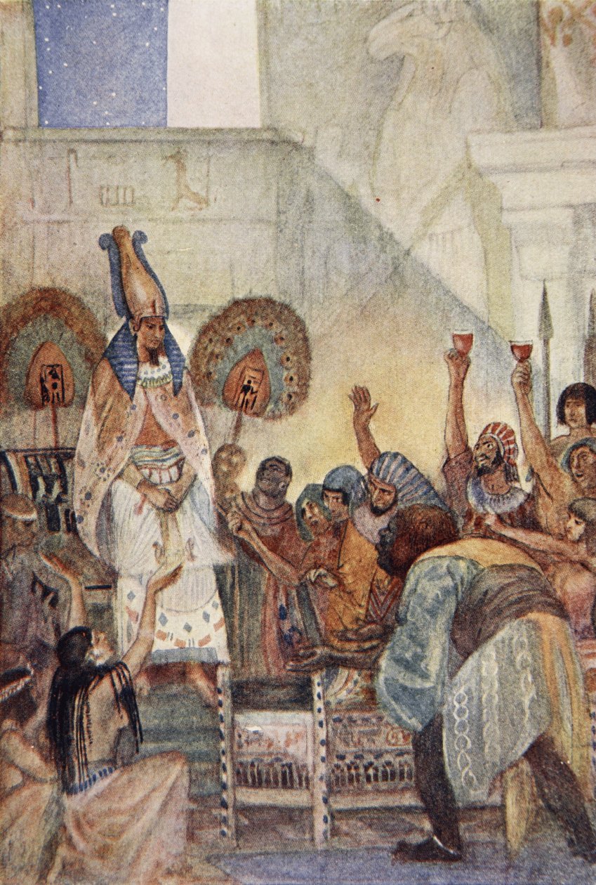 Osiris göğsüne çekildi, Lewis Spence'in 'Eski Mısır Mitleri'nden bir örnek by Evelyn Paul