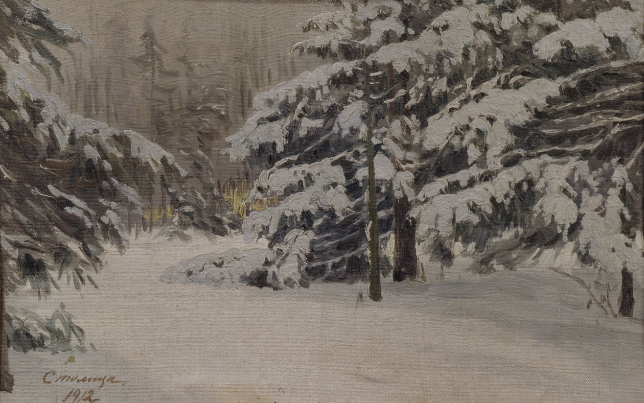 Saint Petersburg adalarında kış, 1912 by Evgeni Ivanovich Stolitsa