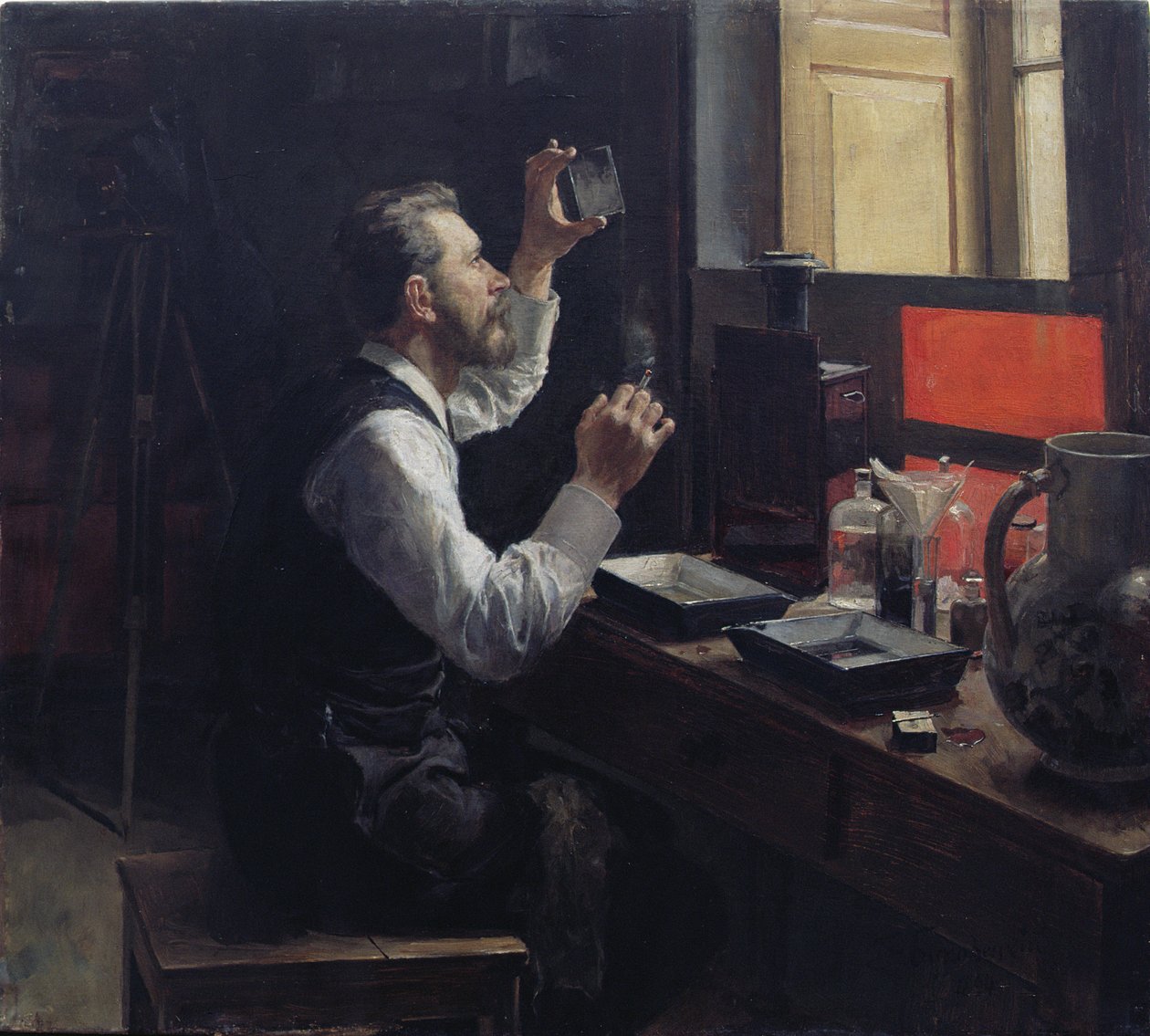 Amatör Fotoğrafçı (tuval üzerine yağlı boya) by Evgeniy Iosipovich Bukovetsky