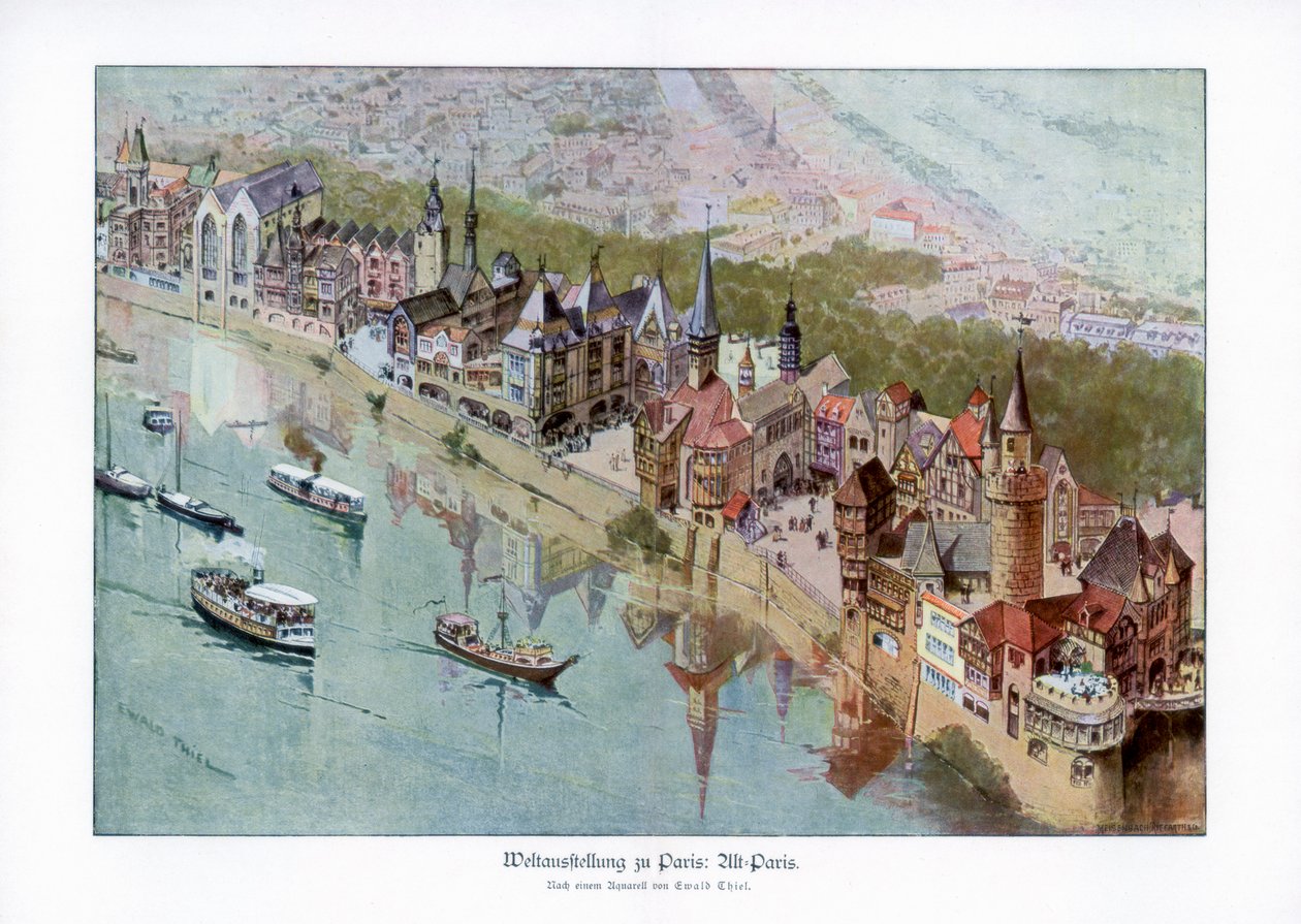 Eski Paris, Paris Dünya Fuarı, 1889, 1900. by Ewald Thiel