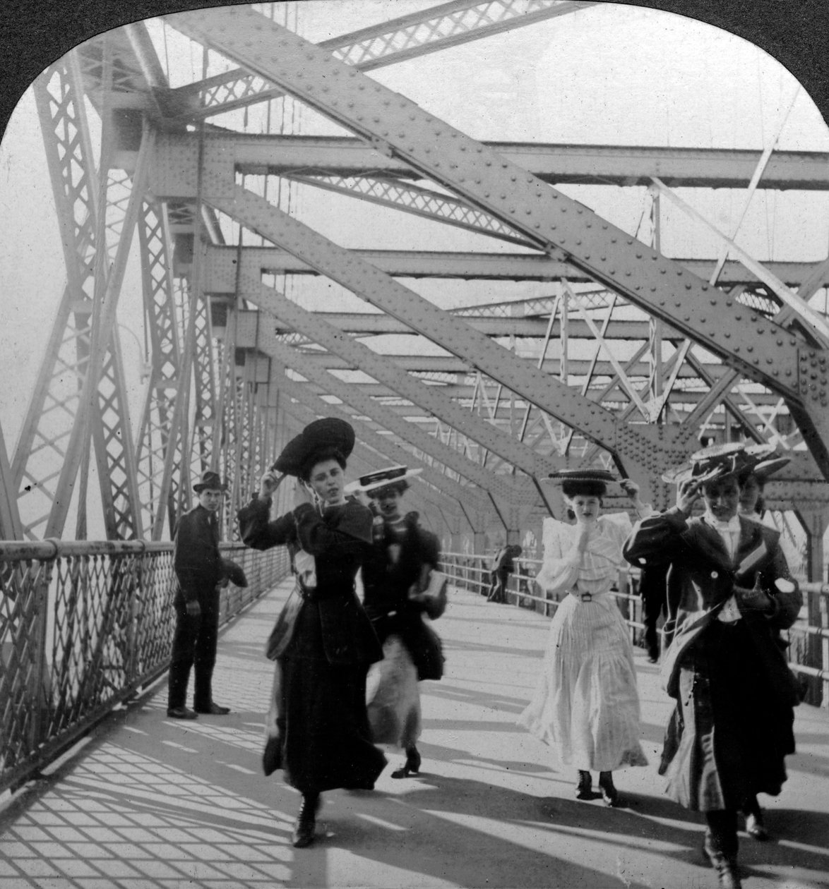 Gezinti yeri, Williamsburg Köprüsü, New York, ABD, 1900