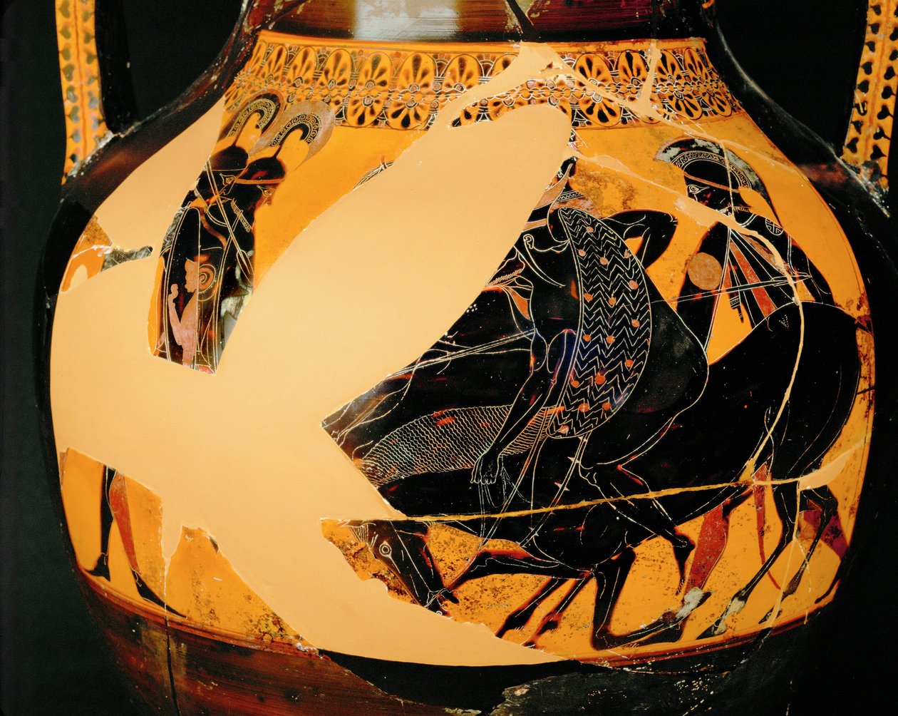 Savaş sahnesi. Siyah figürlü amfora, 10-03-03/48 ile aynı ... by Exekias Exekias