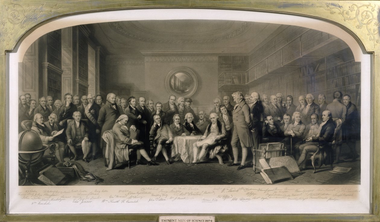 Seçkin Bilim Adamları, 1807-08, Kraliyet Kurumu Kütüphanesinde Toplandı, 4 Haziran 1862 by F and Walker, William Skill