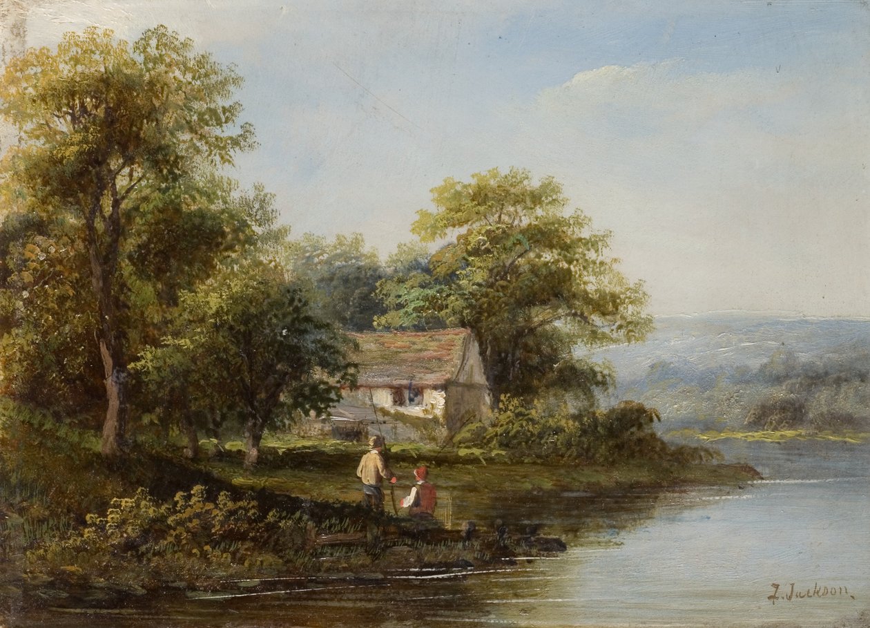 Tyne Manzarası - İki Balıkçı by F. Ernest Jackson