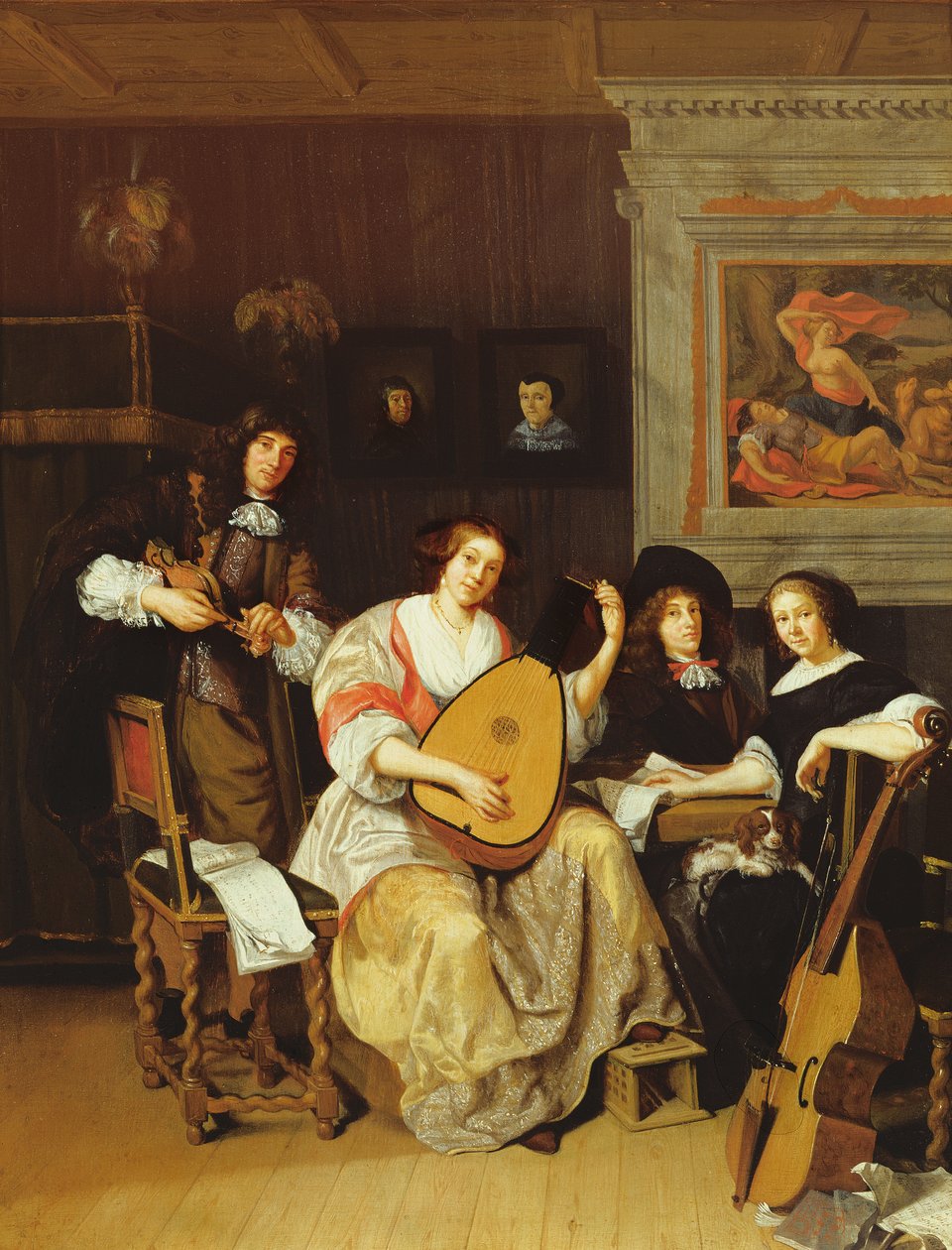 Bir grup müzisyenle iç mekan (panel) by F. Sant Acker