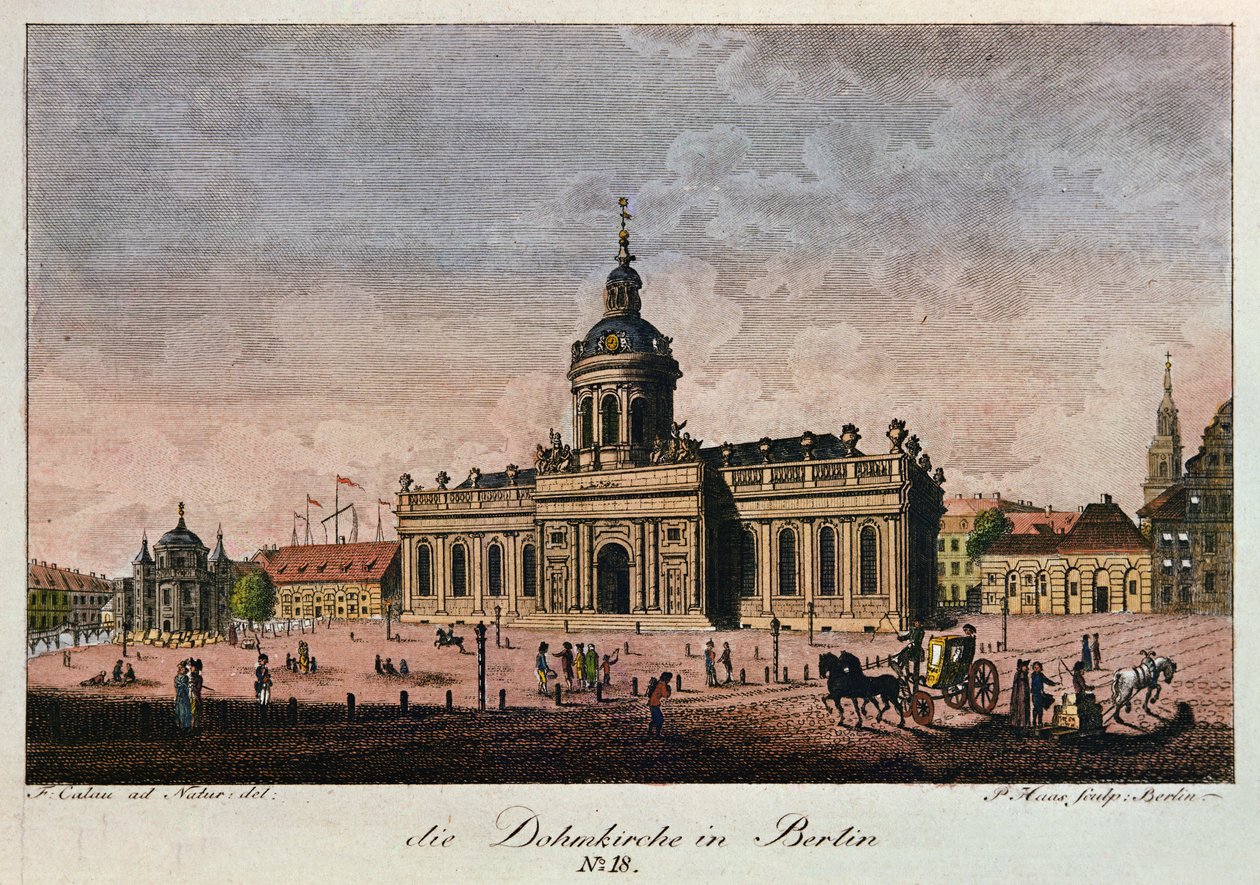 Katedral, Berlin (renkli gravür) by F.A. Calau