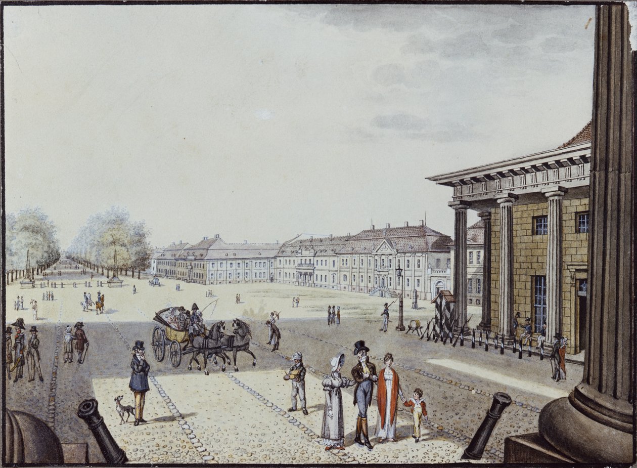 Paris Meydanı, Berlin (kağıt üzerinde kalem ve mürekkep ve wc) by F.A. Calau
