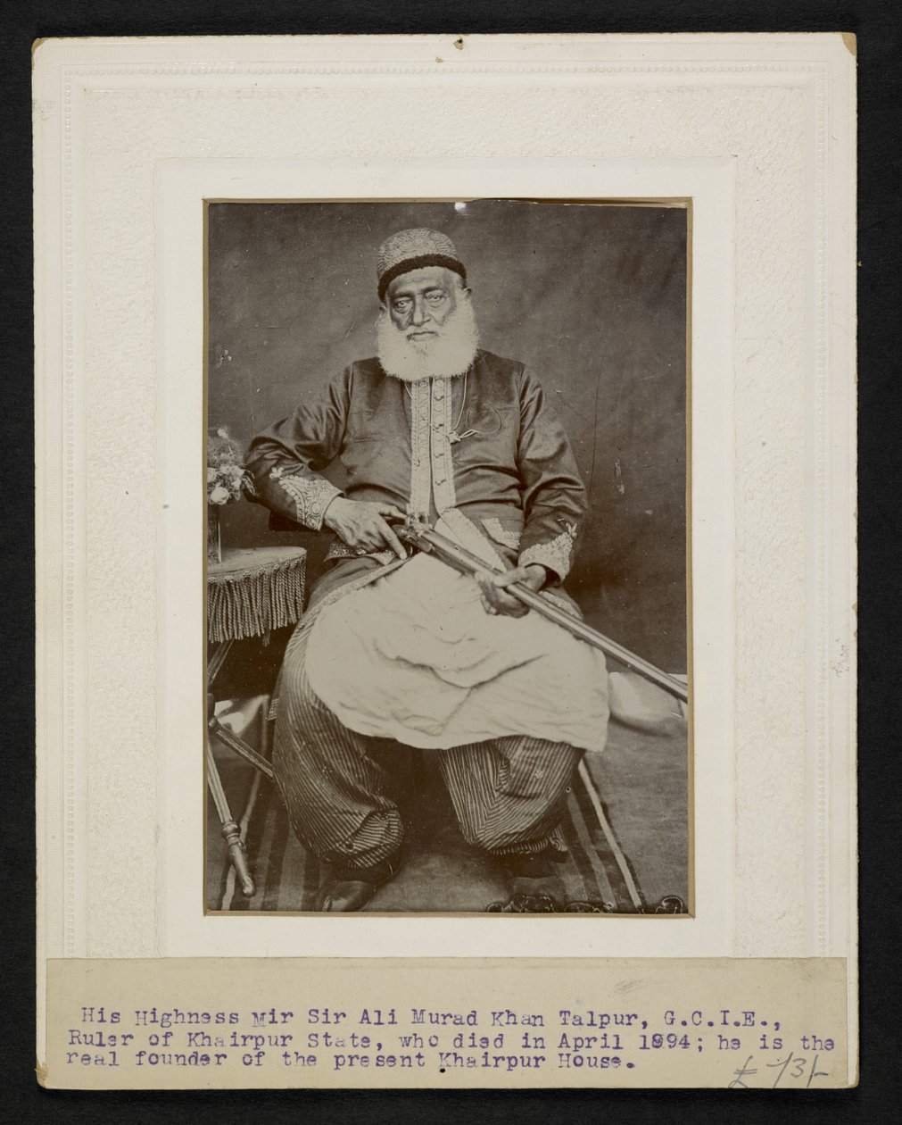 Sir Mir Ali Murad Khan Talpur III, Khairpur Eyaleti Hükümdarı by F.L. Wadhumal
