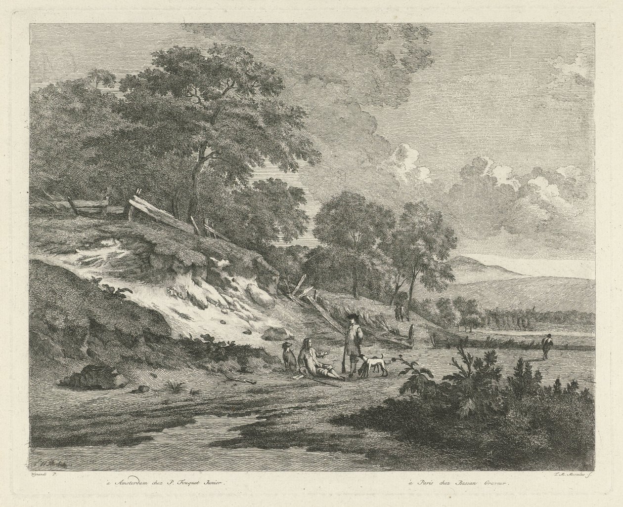 Dinlenme avcıları ile kumul manzara by F.W. Musculus