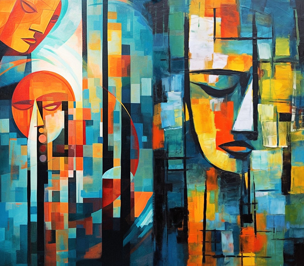 Soyut figüratif renkli resim, Yazdırılabilir dijital Sanat by F. Abderrahim