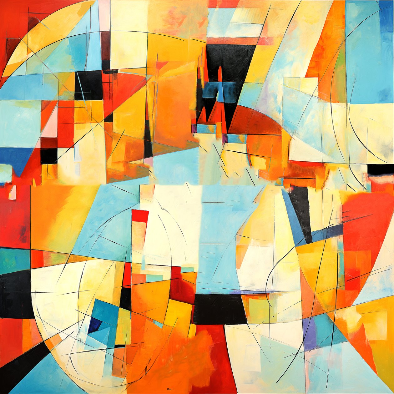 Barnett Newman stili, soyut dışavurumculuk sanat eseri, duvar tablosu by F. Abderrahim