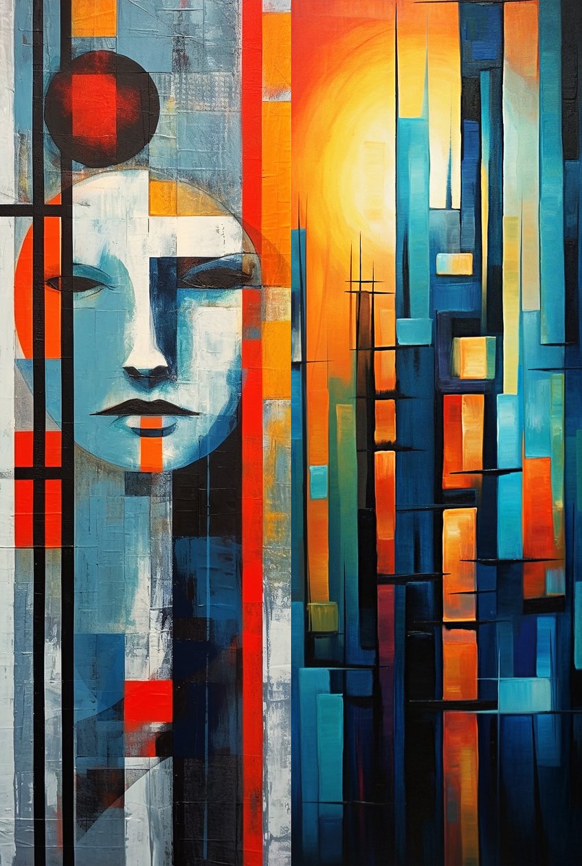 Akriliklerle figüratif soyut resim, posterler sanat baskısı by F. Abderrahim