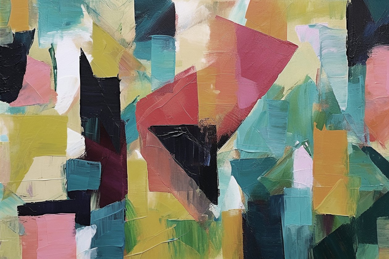 Minimalist geometrik soyut yağlı boya tablo, online kanvas baskılar by F. Abderrahim