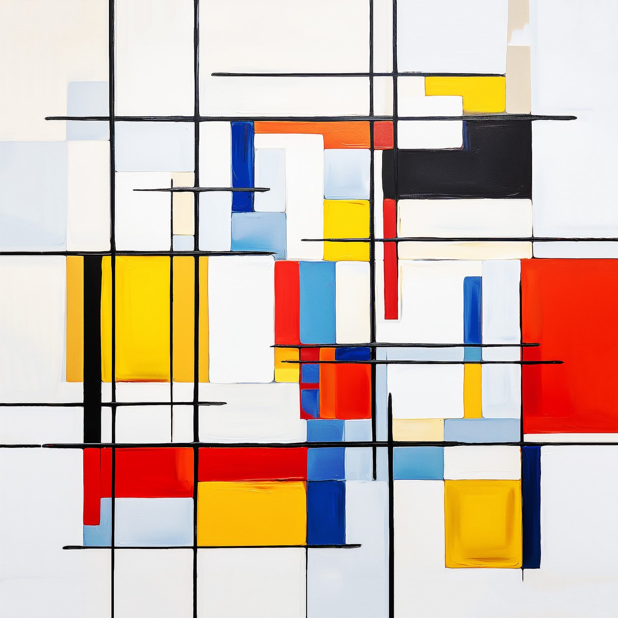 soyut Piet Mondrian resim stili, oturma odası duvar dekorasyonu fikri by F. Abderrahim
