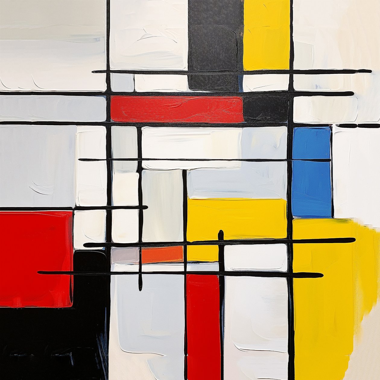 soyut Piet Mondrian resim stili, oturma odası duvar dekorasyonu fikri by F. Abderrahim