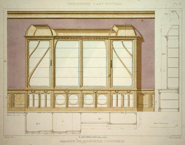 Pastane teşhir dolabı tasarımı, 1900 c.