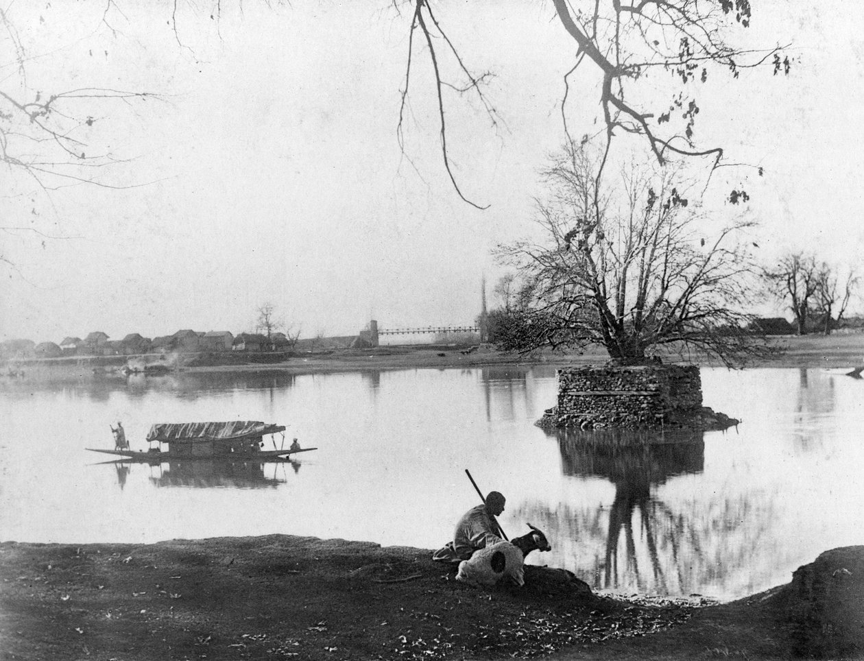 Jhelum nehri, Shadipur, Keşmir, Hindistan, 20. yüzyılın başlarında by F. Bremner