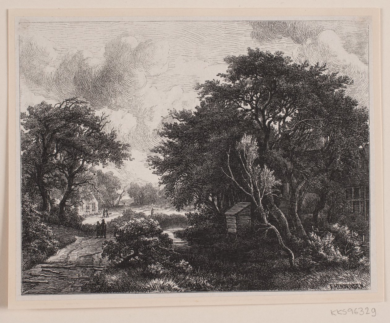 Bir kasabanın içinden geçen bir Yol boyunca görüntüleyin by F. Hendriksen