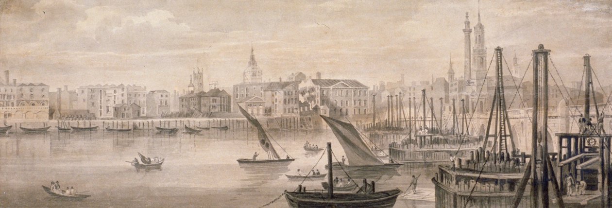 Eski Londra Köprüsü, 1826. by F Jackson