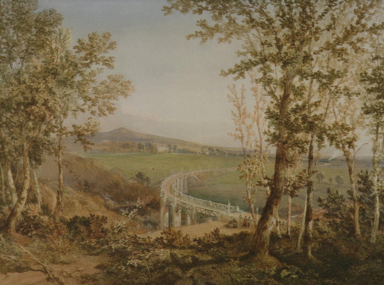 Aynı Demiryolu Viyadüğüne Yukarıdan Görülen Bir Görünüm, 1849 dolayları by F. S. Cook