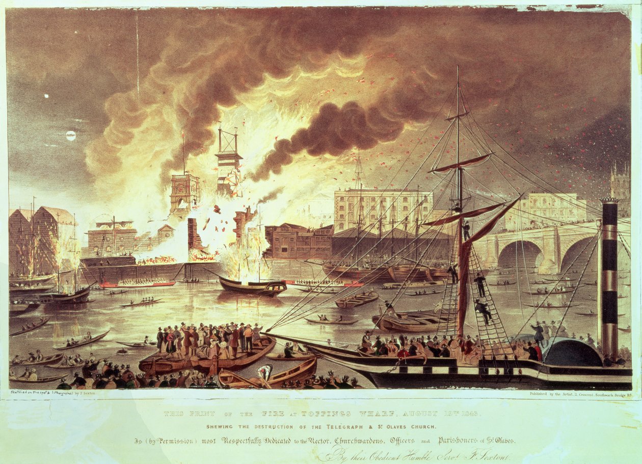 Topingler İskele Yangını, 1843 by F. Sexton