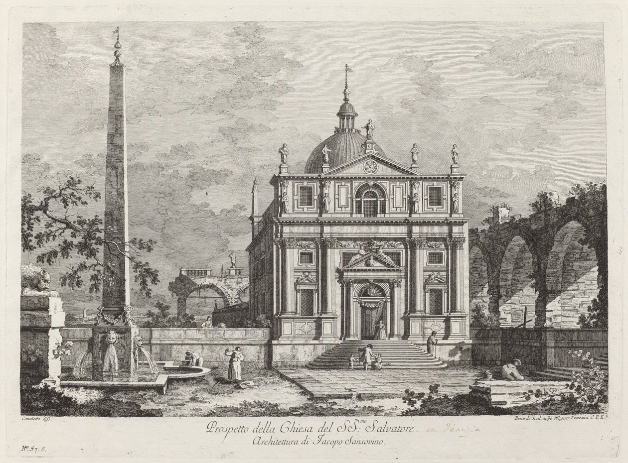 SS Kilisesi Prospektüsü. kurtarıcı by Fabio Berardi after Canaletto