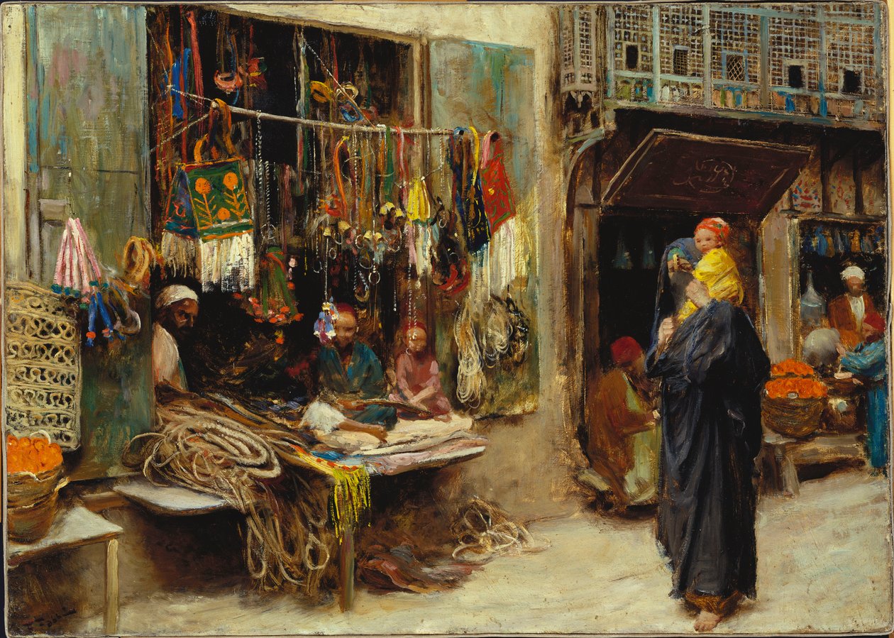 Bir Sokak Pazarı (tuval üzerine yağlı boya) by Fabio Fabbi