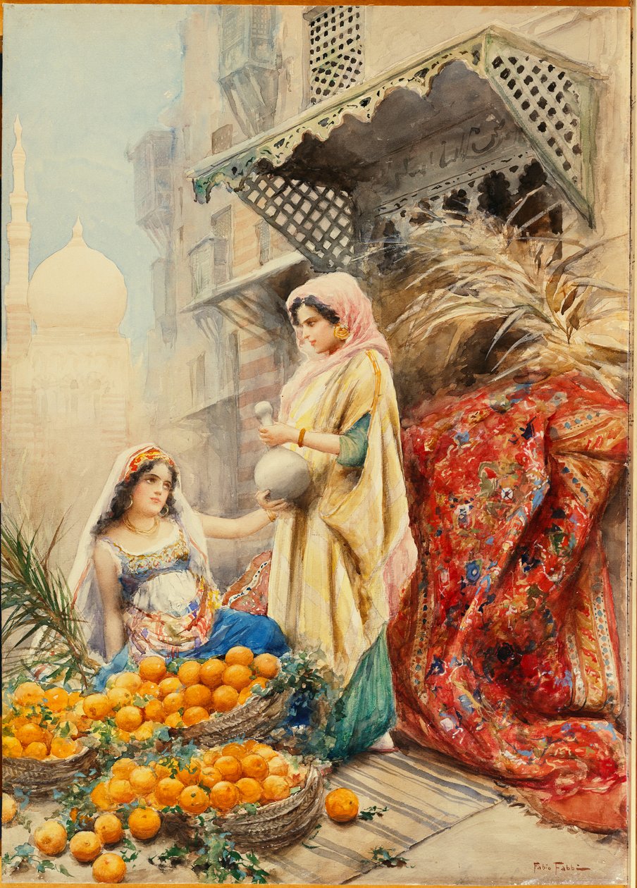 Turuncu Satıcı (kağıt üzerine sulu boya) by Fabio Fabbi
