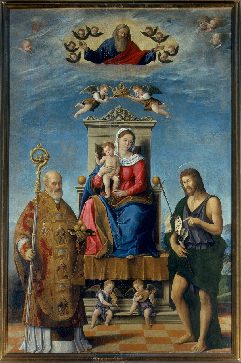 Aziz Nicholas ve Vaftizci Yahya ile Madonna ve Çocuk by Fabrizio Santafede