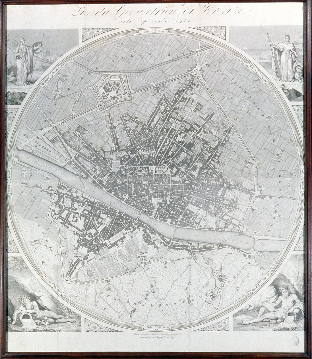 Floransa haritası, 1843 ve 1866 (ayrıntılı bilgi için bkz. 100311) by Fantozzi