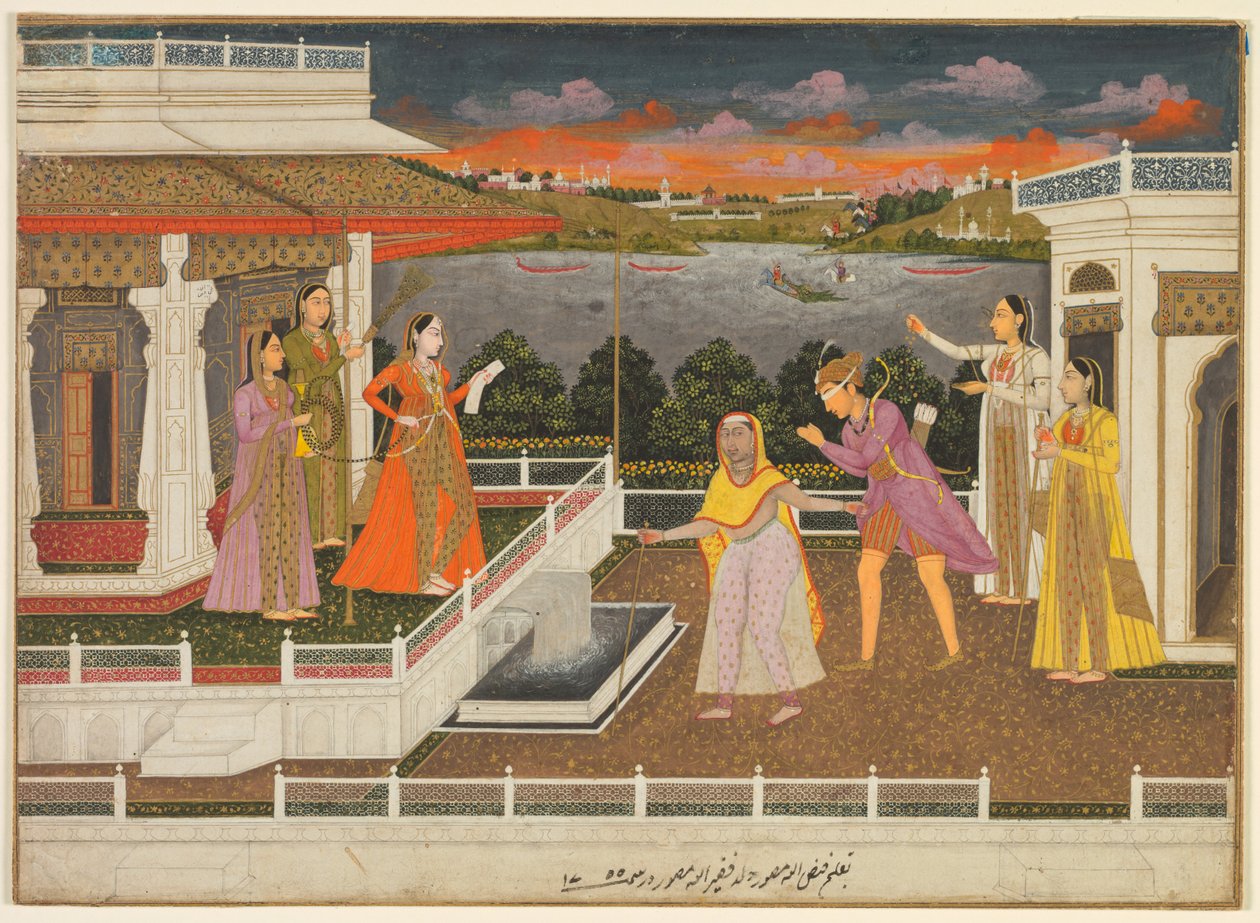 Gözleri bağlı bir talip, bir prensesin önüne getirilir, 1755. by Fayzullah