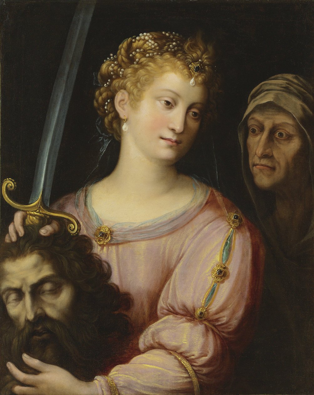 Holofernes Başkanı ile Judith (tuval üzerine yağlı boya) by Fede Galizia